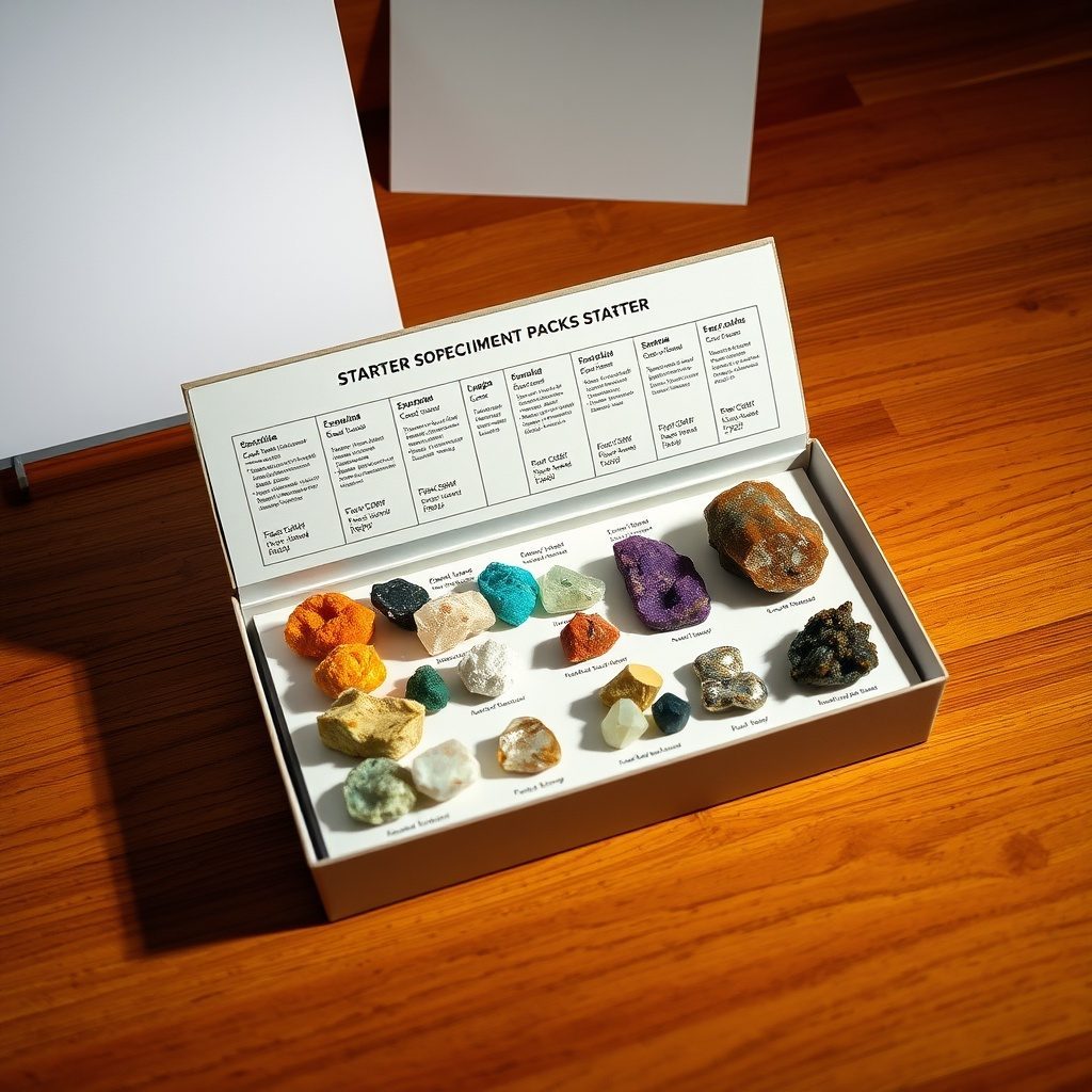 Mineral specimen display box ready for use