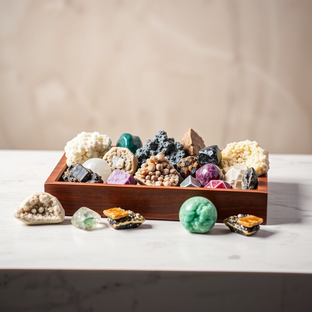 Selection of labeled mineral trays
