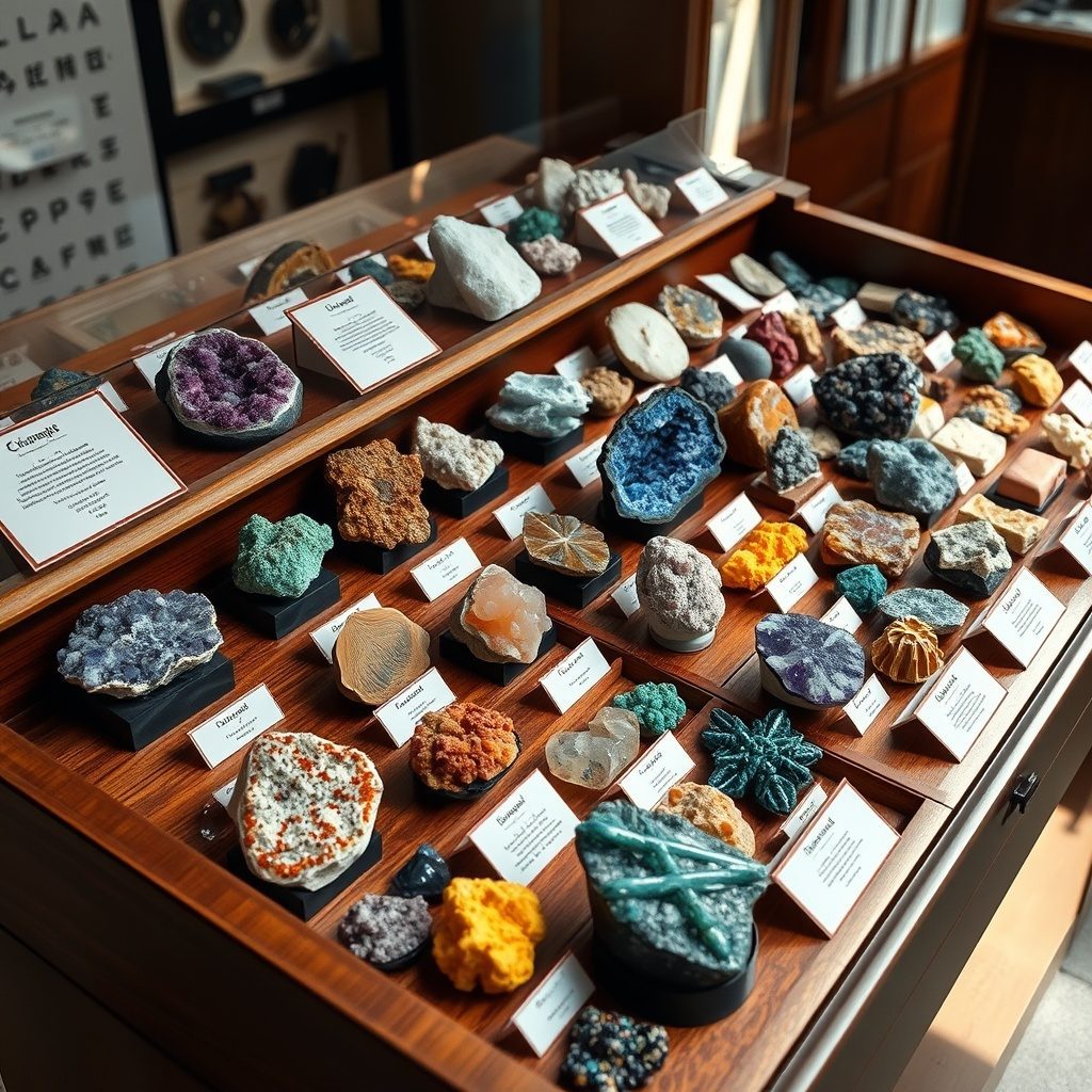 Display boxes for mineral specimens