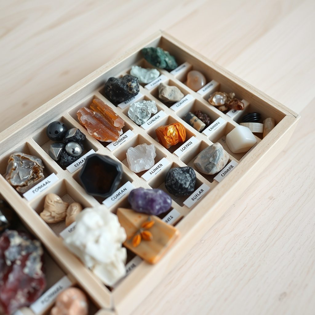 Labeled mineral tray