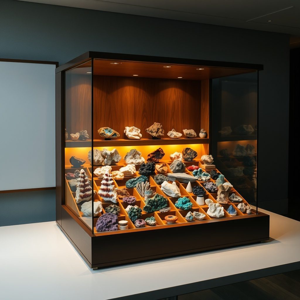 Mineral specimen display boxes
